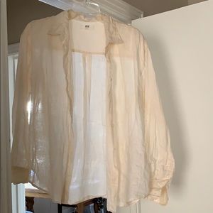 100% linen oversized button down